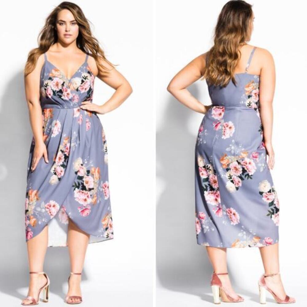 New!‎ City Chic *flawed* Florence Dress grey plus size 14